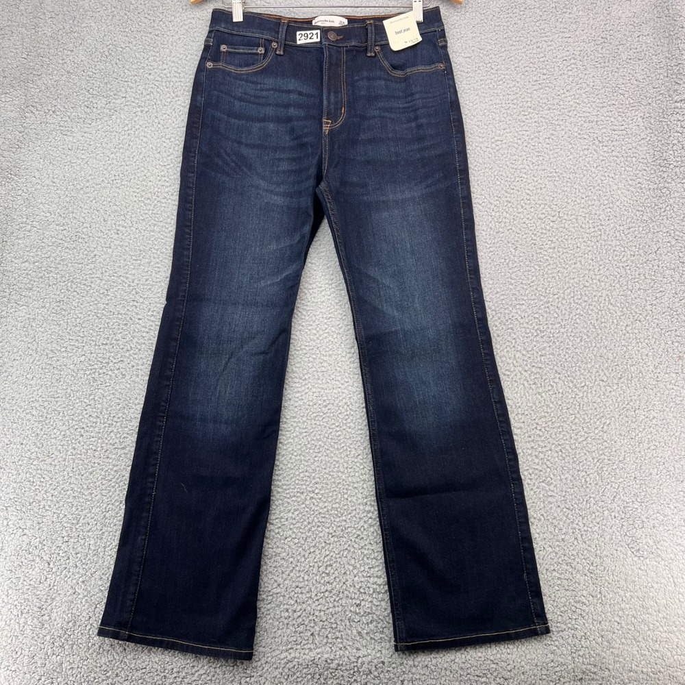 Abercrombie Kids Bootcut Jeans Dark Wash Adjustable Waist Size 15/16 Regular NWT